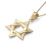 14K Gold Interlocked Star of David Pendant Necklace - 5
