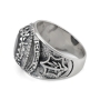 Men’s Onyx and Sterling Silver IDF Land of Israel Ring - 8