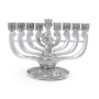 Jerusalem Design Hanukkah Menorah with Pouring Jug  - 1