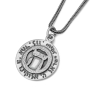 Shema Israel & Ana Bekoach: Double Sided Disk Necklace with Raised Heh - 3