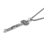 Wealth: Silver Kabbalah Key Necklace with Star of David & Hamsa - 4