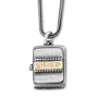 Silver and Gold Necklace with Microfilm Book of Psalms - 1