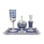 Refined Handcrafted Glass and Sterling Silver Havdalah Set (Blue) - 3