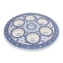 Stylish Passover Seder Plate With Floral Design (Blue) - 2