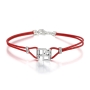 Ahava (Love) Sterling Silver and Leather Bracelet (Choice of Colors) - 1