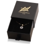 14K Gold Star of David Pendant Necklace with 30 Diamonds (Choice of Color) - 9