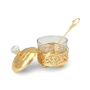 Golden Filigree Honey Dish – Glass & Metal - 2