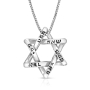 Holy Names: Sterling Silver Interwoven Star of David Kabbalah Necklace - 1