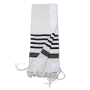 100% Cotton Tallit Prayer Shawl with Black Stripes - 4