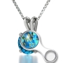 Sterling Silver and Swarovski Stone Necklace Micro-Inscribed with 24K Traveler's Psalm (Psalms 121) - 6