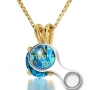 24K Gold Plated and Swarovski Stone Necklace Micro-Inscribed with 24K Traveler's Psalm (Psalms 121) - 5