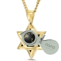 14K Gold Men's Star of David Priestly Blessing Necklace With Onyx Stone and 24K Gold Inscription (Numbers 6:24-26) - 5