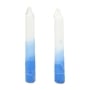 12 Designer Blue and White Shabbat Candles - 2