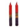 12 Designer Red and Purple Shabbat Candles - 2