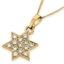 14K Deluxe Gold Star of David with Sea of Diamonds - 1