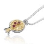 Gold  and  Silver Pomegranate Necklace with Ruby Gemstones - 3