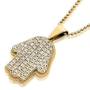 14K Gold Hamsa with Wall of Diamonds  - 2