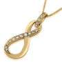 18K Gold Infinity Pendant with Diamonds  - 1