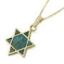  14K Gold and Eilat Stone Star of David Pendant - 2