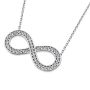 14K White Gold Infinity Pendant with Cubic Zirconia - 1