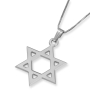 14K White Gold Classic Star of David Pendant Necklace - 2