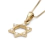 14K Gold Classic Star of David Diamond Pendant Necklace - 5
