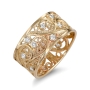 Rafael Jewelry 14K Gold Floral Pattern Ring (with 23 Diamonds) - 1
