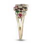 14K Gold Hoshen (Twelve Tribes) Ring with Gemstones & Diamonds - 2