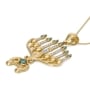 14K Gold Menorah White and Blue Diamond Necklace - 3