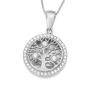 14K Gold Round Tree of Life Pendant Necklace With Diamonds - 7