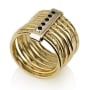 14K Gold Spinning Stacked Seven Blessings Jewish Wedding Ring with Gemstones (Choice of Stones) - 4