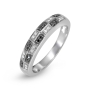14K White Gold Designer Ring With Diamond Checkered Pattern - 2