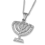 Anbinder Jewelry 14K Yellow Gold Diamond-Accented Menorah Pendant With Jerusalem Design - 2