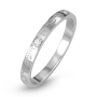 14K White Gold Hebrew Priestly Blessing Ring with Diamonds - Numbers 6:24 - 1