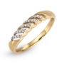 14K Gold Diamond-Studded Ring With Cutout Design - 1
