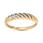 14K Gold Diamond-Studded Ring With Cutout Design - 2