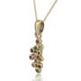 14K Yellow Gold Hoshen Pendant With Grapes Cluster Design - 2