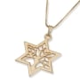 14K Gold Star of David and Tree of Life Pendant Necklace (Choice of Color) - 4