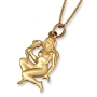14K Yellow Gold Zodiac Virgo Pendant with Diamond Accent - 1