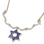 14K Yellow & White Gold  Extendable Magnetic Star of David Diamond Necklace - 2