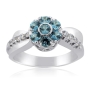 18K White Gold and Cubic Zirconia Ring   - 1
