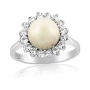 18K White Gold and Pearl Sun Ring   - 2