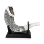 Silver-Plated Ram's Horn Shofar Replica With Jerusalem Design - 3
