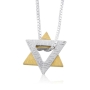 24K Gold Plated and Silver 2-Piece Star of David Necklace - 2