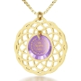 24K Gold-Plated Silver and Cubic Zirconia Eishet Chayil (Woman of Valor) Necklace Micro-Inscribed With 24K Gold (Proverbs 31:10-31) - 4