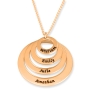 24K Rose Gold Plated English or Hebrew Name Rings Necklace - For Mom - 3
