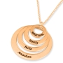 24K Rose Gold Plated English or Hebrew Name Rings Necklace - For Mom - 4