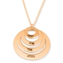 24K Rose Gold Plated English or Hebrew Name Rings Necklace - For Mom - 1