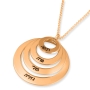 24K Rose Gold Plated English or Hebrew Name Rings Necklace - For Mom - 2