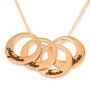 24K Rose Gold Plated Name Rings Necklace (Up to 5 Names)  - 2